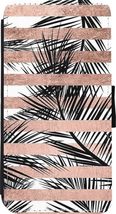 Produktbild PhoneLook Hülle Wallet schwarz Palm trees gold stripes (Apple iPhone 11 Pro Max)