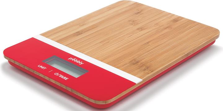 Pebbly Kitchen scale bamboo red 23x16 cm