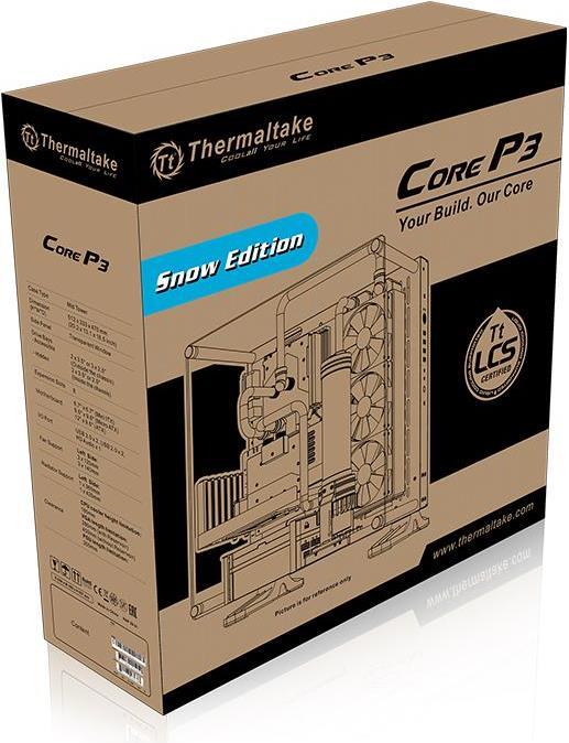 Actual product image Thermaltake Core P3 Tempered Glass Snow Edition (ATX, mATX)