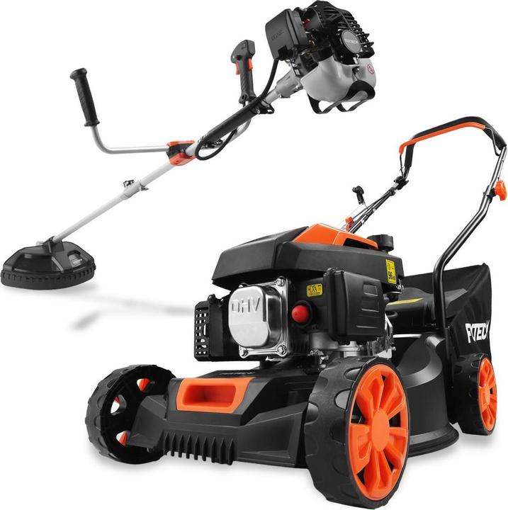Fuxtec FUXTEC-Bundle Benzin Rasenmäher FX-RM4180 & Benzin Motorsense FX-MS125 (Benzinbetrieb)