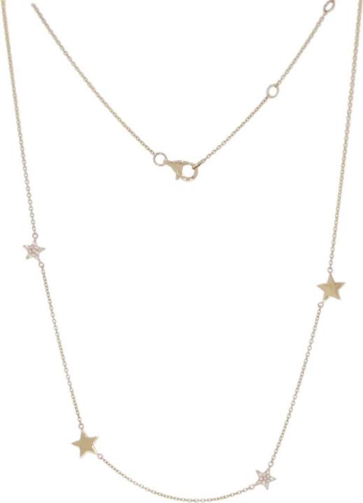 Xen Collier Sterne mit 22 Diamanten 0,09 ct. 585 Gelbgold (585 Gelbgold, 45.5 cm)