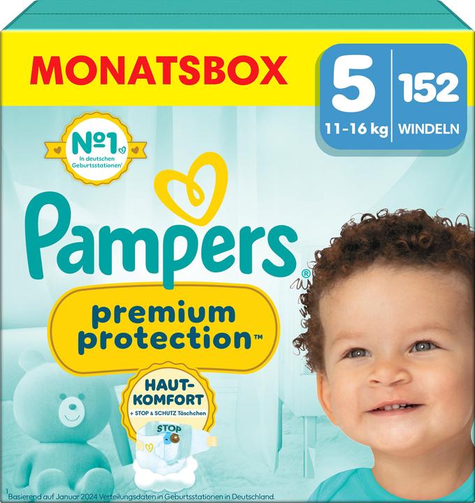 Pampers Premium Protection (Size 5, Monthly box, 152 Piece)