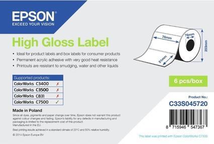 Actual product image Epson High Gloss Label
