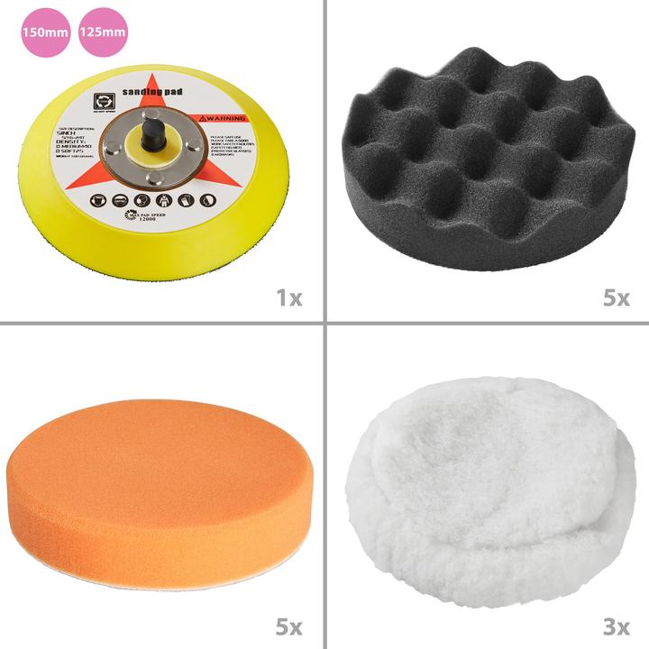 Produktbild tectake Exzenter Poliermaschinenset (Exzenterpolierer, 710 W)