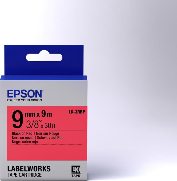 Actual product image Epson Label Cassette Lk-33rbp (0.90 cm, Red)