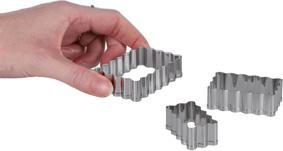 Actual product image Patisse Stainless Steel Rectangle Cookie Cutter Set 3 pieces