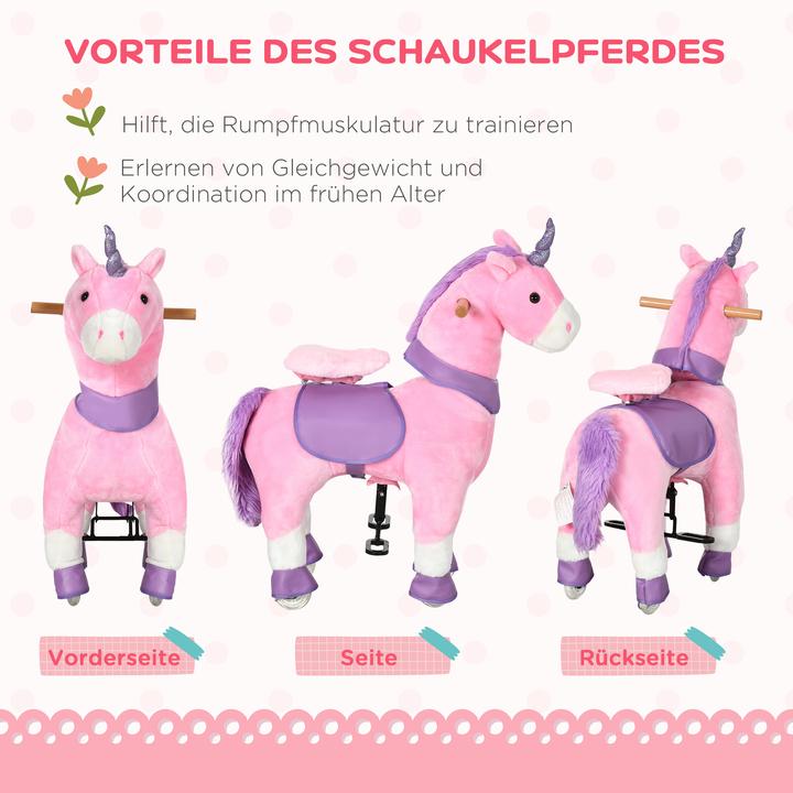 Produktbild Homcom Schaukelpferd Einhorn mit Rollen und Pedalen