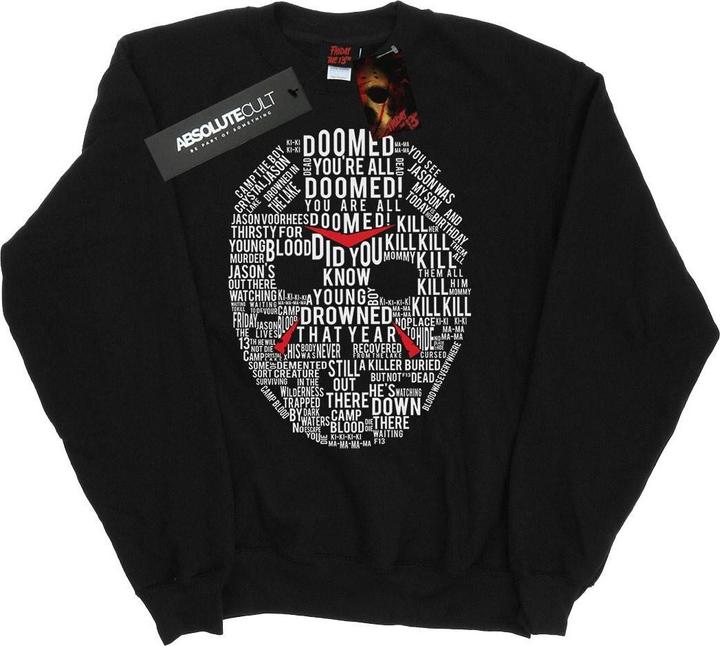 Actual product image Absolute Cult Mens Jason Text Mask Sweatshirt (XL)