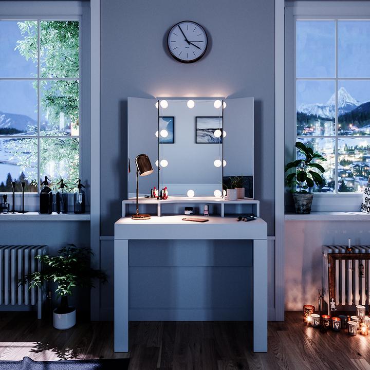Actual product image Vicco Nora with lighting (43.5 x 43.5 x 155 cm)