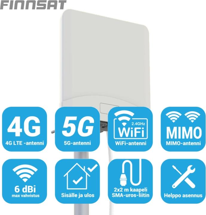 Image du produit Finnsat FS1500 Antenne réseau MIMO directionnelle SMA 6 dBi (4G, 5G, 3G)