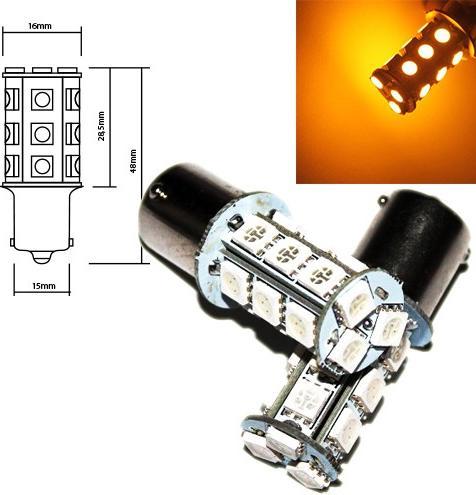Produktbild Hermex 1x 1156 BA15S P21W 18 SMD LED SMD ERROR FREE CANBUS OBC - XENON Orange