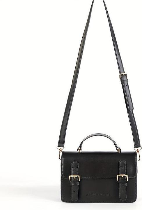 Image du produit Only-Bags.Store Preppy couleur solide épaule sac carré, boucle de décoration rabat sac à bandoulière, marron