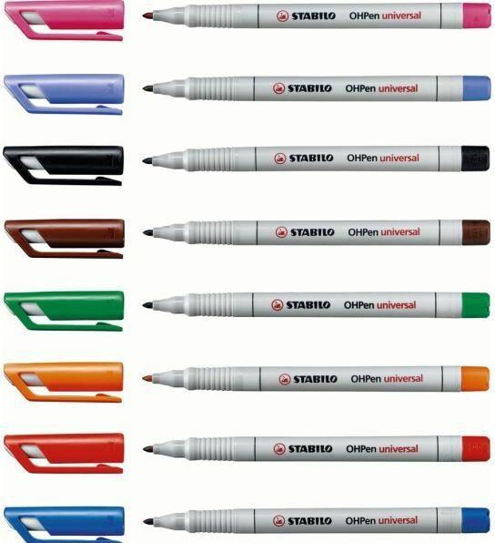 Actual product image STABILO OHPen universal foil pen water-soluble (Blue, 0.70 mm, 10 x)