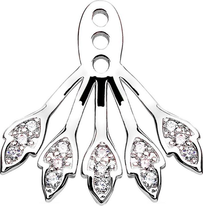 Immagine prodotto Star Piercing Orecchino Giacca d'argento con cinque foglie di cristallo