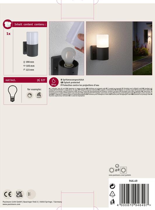 Immagine prodotto Paulmann Vasche da bagno (E27, IP44)