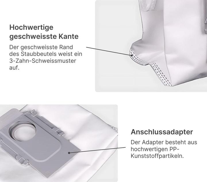 Actual product image Hermex Alternative dust bag for Roborock Q Revo Q5 Q7 S8 S7 P10 T8 G10 G20 (4 x)