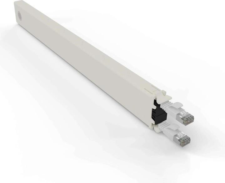 PATCHBOX one / Cassette / 8RU / Cat 6A, STP, 0.8 m, Weiss (STP, CAT6a, 0.80 m)