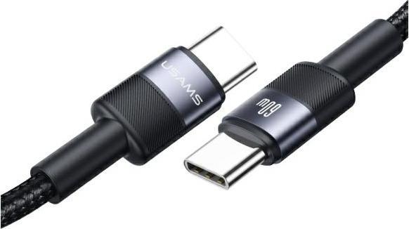Actual product image Usams Kabel USB-C na USB-C 60W 1.2m Aluminum Alloy Data Cable SY Series SJ724USB01 (US-SJ724) (1.20 m, 60 W)