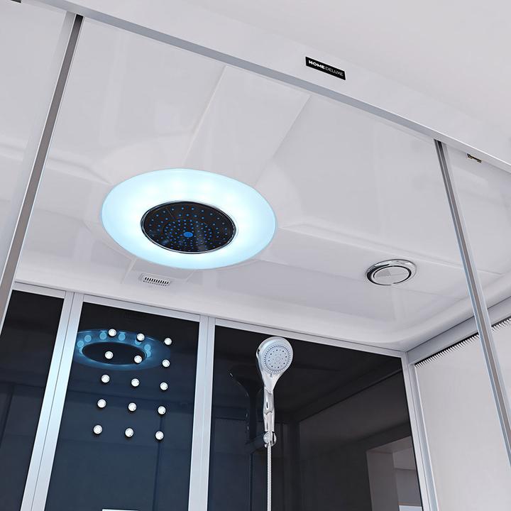 Image du produit Home Deluxe Douche à vapeur avec fonction hydromassage et éclairage LED YARU BLACK - 170x90x220 cm