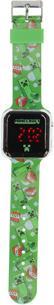 Produktbild Accutime LED-Kinderuhr Minecraft (grün), Digitaluhr mit LED-Anzeige für Uhrzeit und Datum, Weiche... (Digitaluhr, 38 mm)