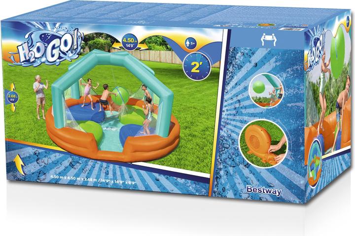 Produktbild Bestway aufblasbares Spielcenter Dodge & Drench Water Park, 4,5 x 4,5 x 2,68 m, 53383
