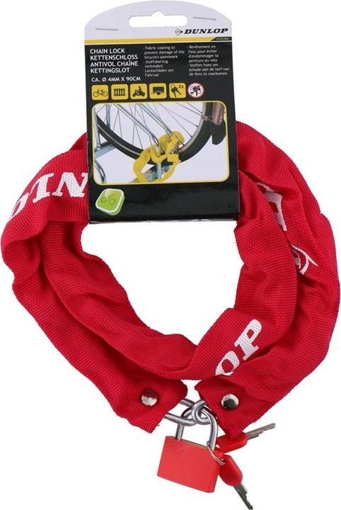 Actual product image Dunlop Anti-theft bicycle lock 90 cm (Red) (90 cm)
