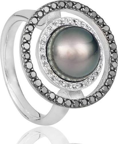 Image du produit Breuning BAGUE - TAHITI-Z.-PERLE/Brill. 0,698 Ct. noir (55, Or 585/14 K)