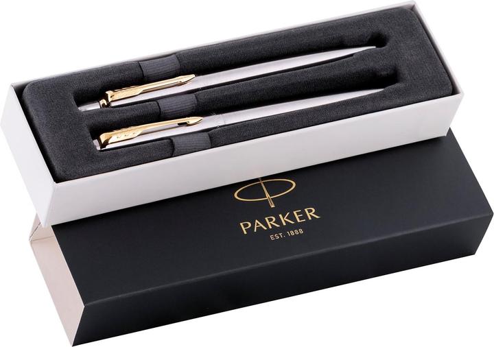 Actual product image Parker Pen Writing utensil set JOTTER stainless steel G.C. Content: 1 biros, line width: M (Gold, Black, Chromed, 2 x)