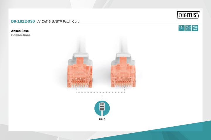 Actual product image Digitus Network cable (U/UTP, CAT6, 3 m)