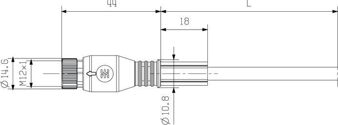 Produktbild Weidmüller SAI LeitungenSAI ZUBEHOER LEITUNGEN SAIL-M12GM12G-5-4.8U