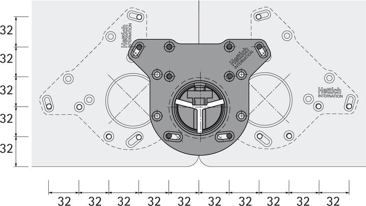 Actual product image Hettich Base del tavolo nel sistema 32