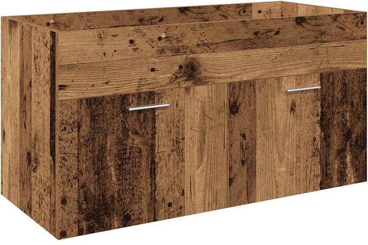Image du produit VidaXL Meuble sous-vasque avec vasque encastrée imitation vieux bois Salle de bain lavabo