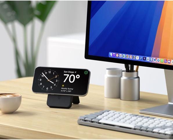 Actual product image Satechi OntheGo Magnetic Qi2 Powerbank Stand 10000 mAh Black (10000 mAh)