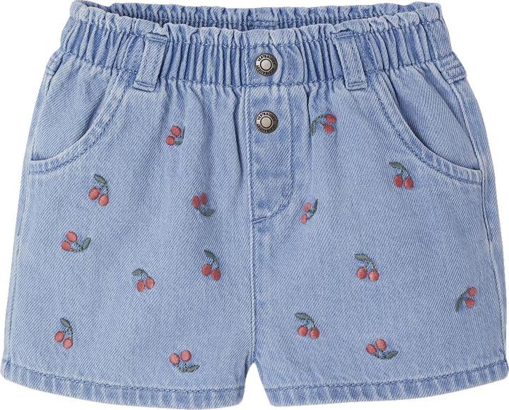 Vertbaudet Baby Jeansshorts mit Blumenstickerei