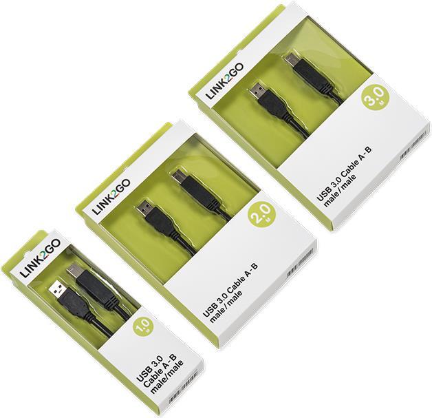 Actual product image Link2Go USB 3.0 cable (3 m, USB 3.0)
