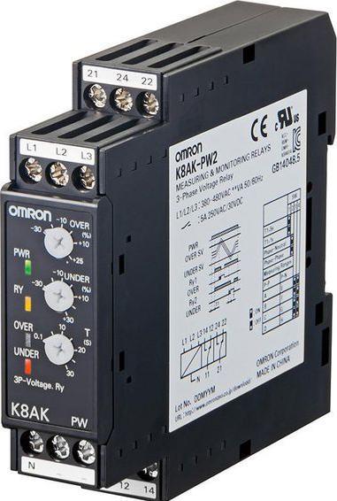 Actual product image Omron Industrial Automation Monitoring relay 22.5mm 3 phase 2x SPDT