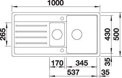 Actual product image Blanco Legra 6 S (Fitted sink, 100 cm, 50 cm)