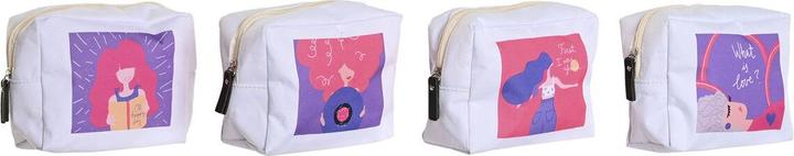 DKD Home Decor Reise-Toilettentasche Weiss polialgodon 15 x 6 x 12 cm (4 Stück)