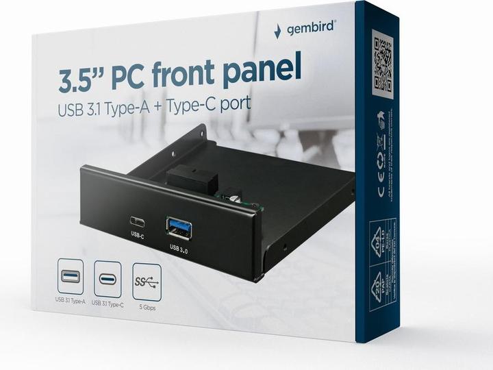 Actual product image Gembird Panel przedni 3.5" USB 3.1 Type-A + Type-C (USB 3.0)