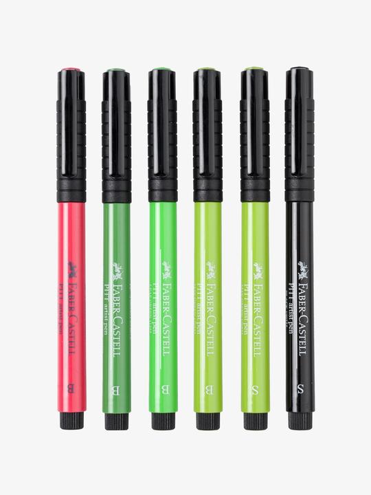 Actual product image Faber-Castell Pitt Art Pen Handlettering (Green, 6 x)