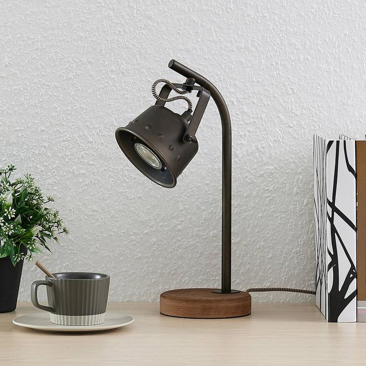 Image du produit Lindby Rubinjo Lampe de table Wood/Black (GU10)