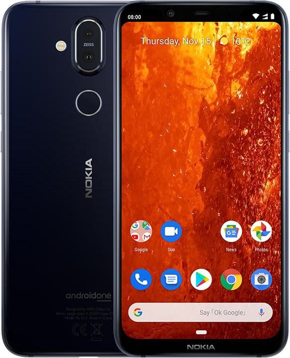 Produktbild Nokia 8.1 (64 GB, Blue, 6.18", Hybrid Dual SIM, 13 Mpx, 4G)