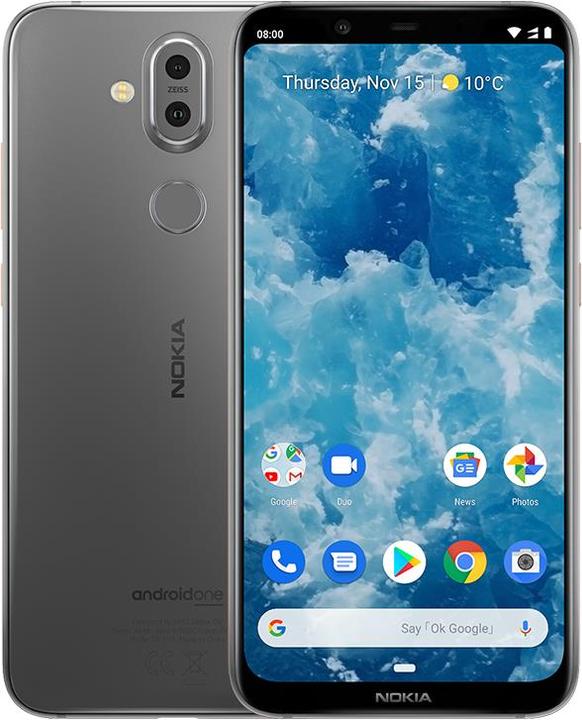 Produktbild Nokia 8.1 (64 GB, Steel, 6.18", Hybrid Dual SIM, 13 Mpx, 4G)
