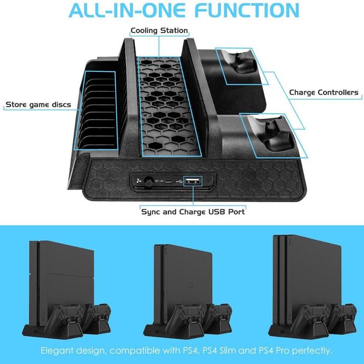 Immagine prodotto Konix Stazione di ricarica Mulit P4 Pro/Slim Controller Stazione di ricarica Mulit P4 Pro/Slim Controller (PS4)