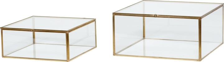 Hübsch Glasbox 2er Set (25 x 25 x 12 cm, 7.50 l)