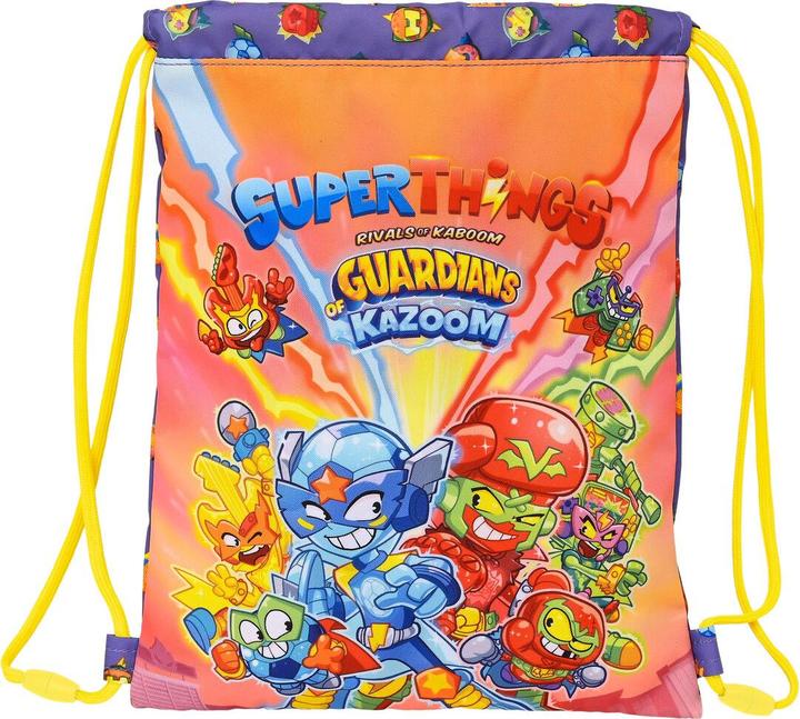 Immagine prodotto Superthings Borsa zaino con cinghie Guardiani di Kazoom Viola Giallo (26 x 34 x 1 cm)