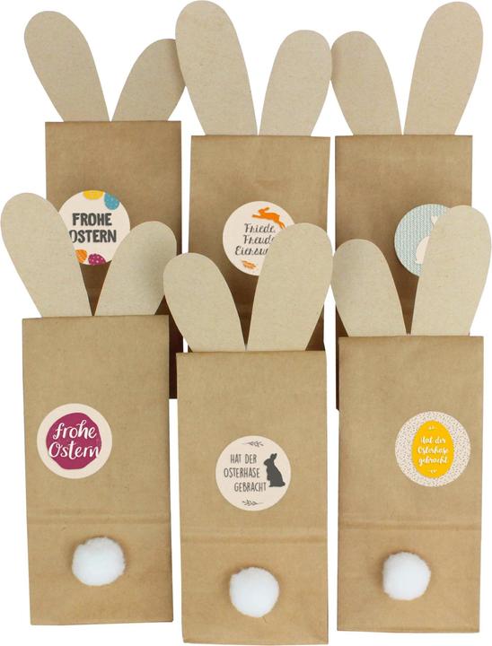 Papierdrachen Hasentüte mit Pompom und Ohren - Set 4 - Packpapier (Carta da regalo, 24 x)