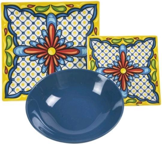 Actual product image Villa D'Este Home Tivoli Riviera Maya Tableware Set Porcelain and Stoneware 18pcs (6 Piece)