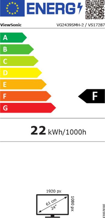 Energie-Label Viewsonic Vg2439smh (1920 x 1080 Pixel, 24")