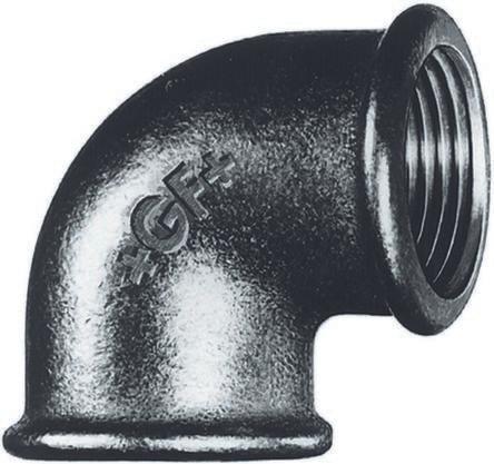 Actual product image Georg Fischer 90deg galvanised elbow,1/4in BSPP F-F